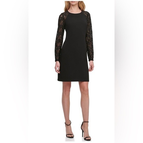 Tommy Hilfiger Black Dress with Lace Size 14 - Picture 1 of 7